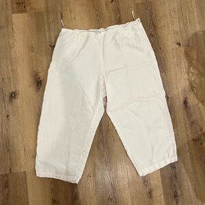 Eileen Fisher Women’s Heavy Linen Crop Pant White 1x